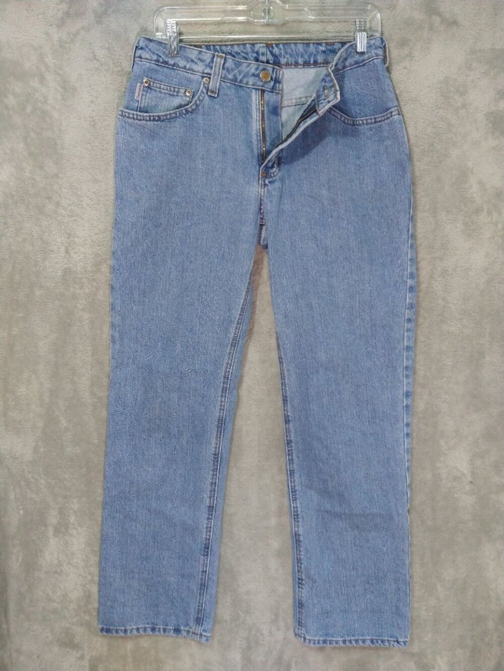 Carhartt Jeans Womens 6x32 Blue Denim Relaxed Fit Straight Leg Medium Wash